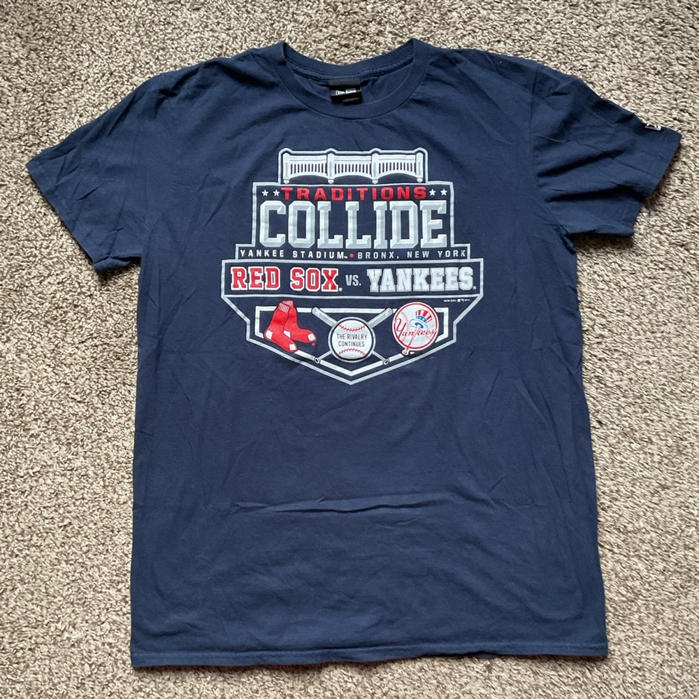 2017 New Era 100% Cotton Red Sox vs. Yankees Traditions Collide Graphic Tee